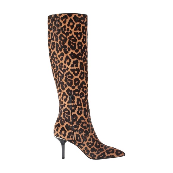 MICHAEL KORS Katerina Leopard Calf Hair Knee-High Stiletto Heels Boots 6.5 - Picture 5 of 16
